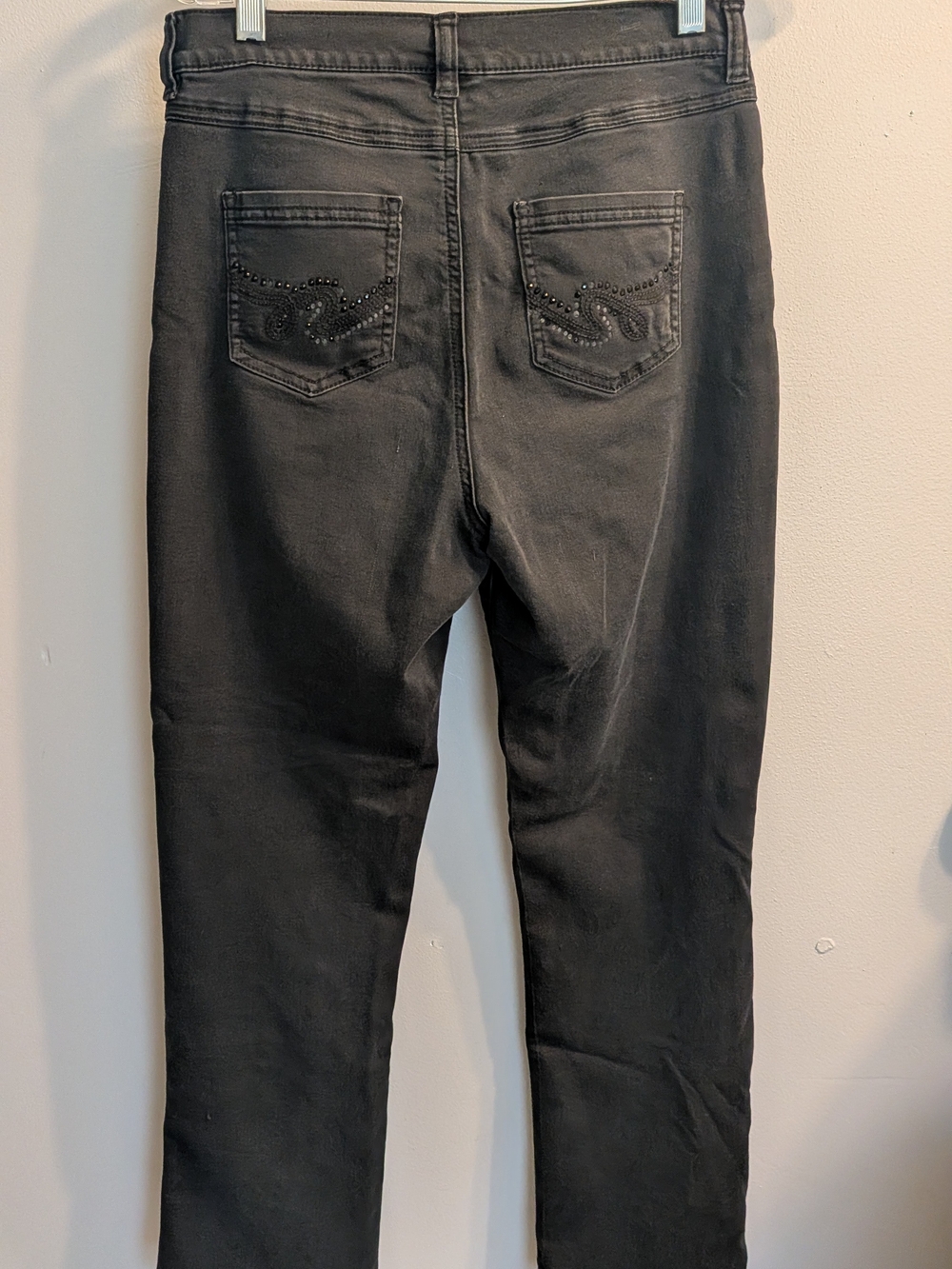 Amethyst Black Rhinestone Embellished Stretch Skinny Jeans Size 6T